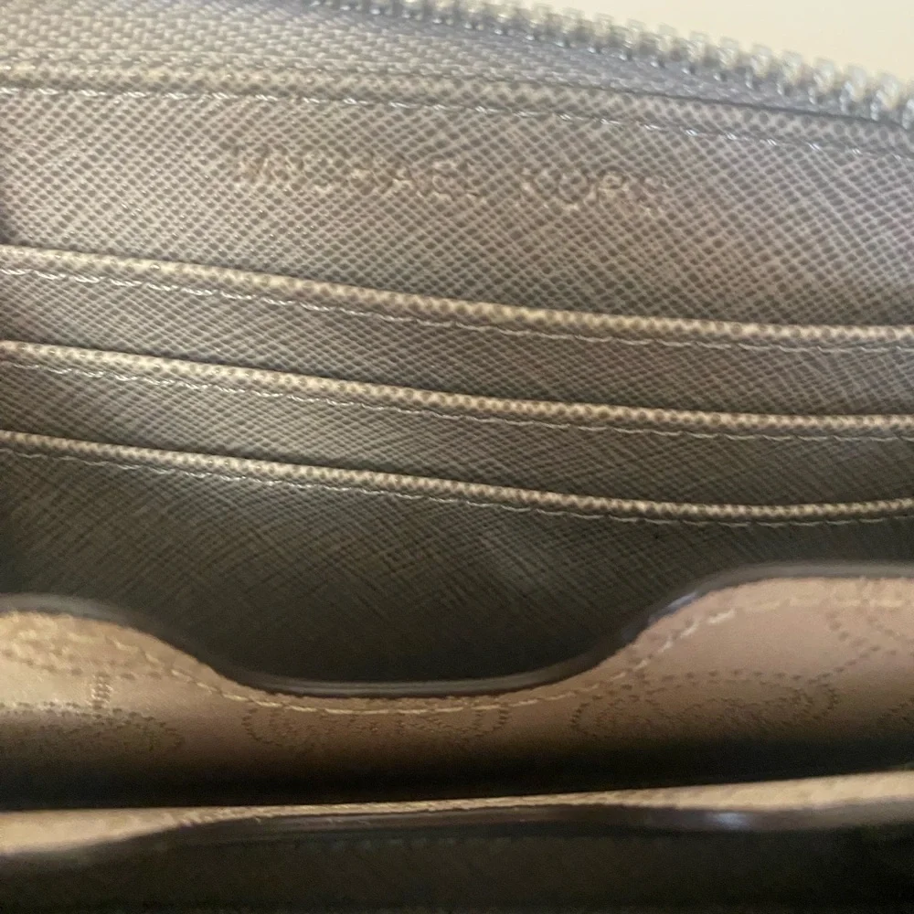Michael Kors Gray Leather Wristlet Wallet